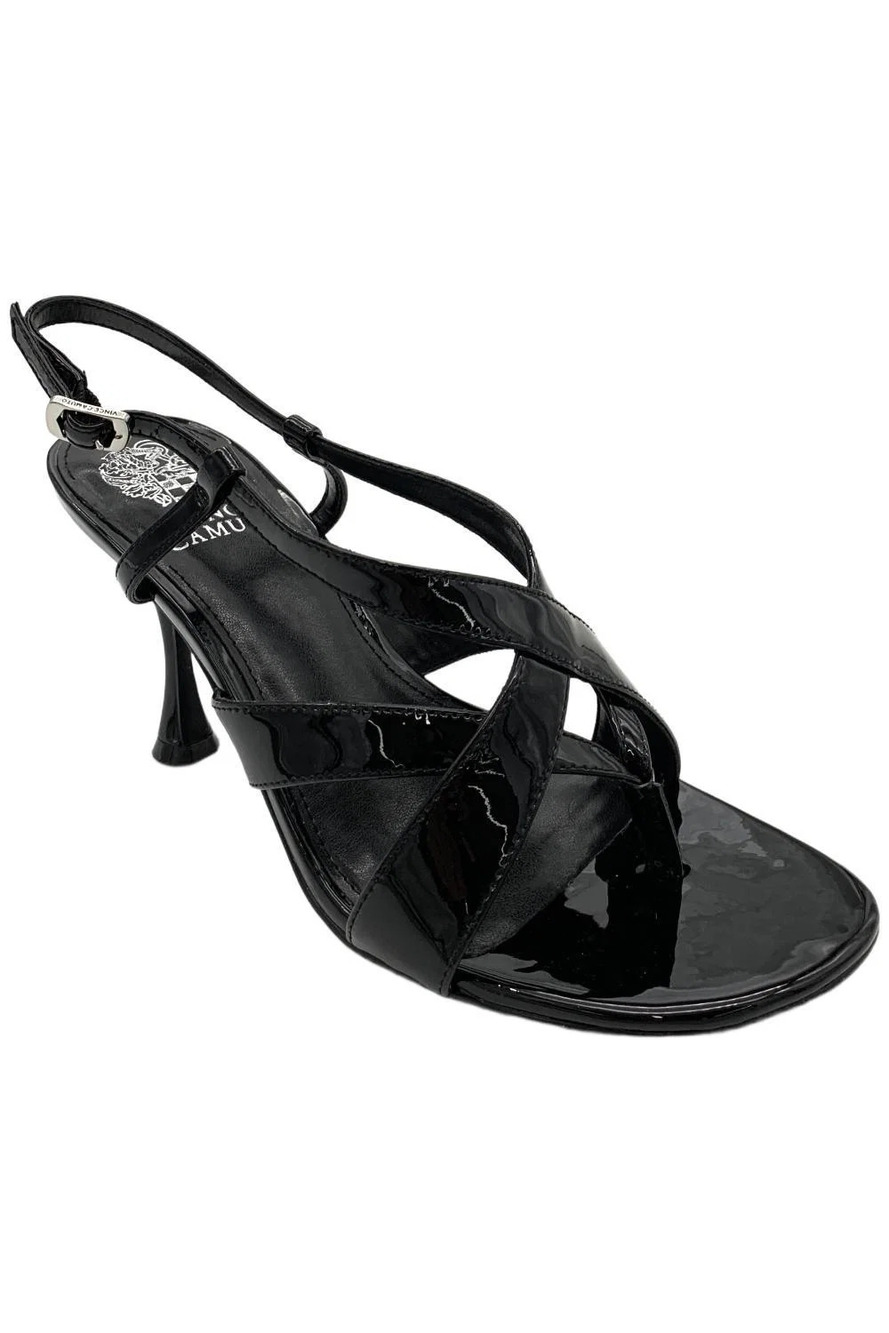 Vince Camuto Women's Miloani Flare Heel Sandal Soft Black - Medium